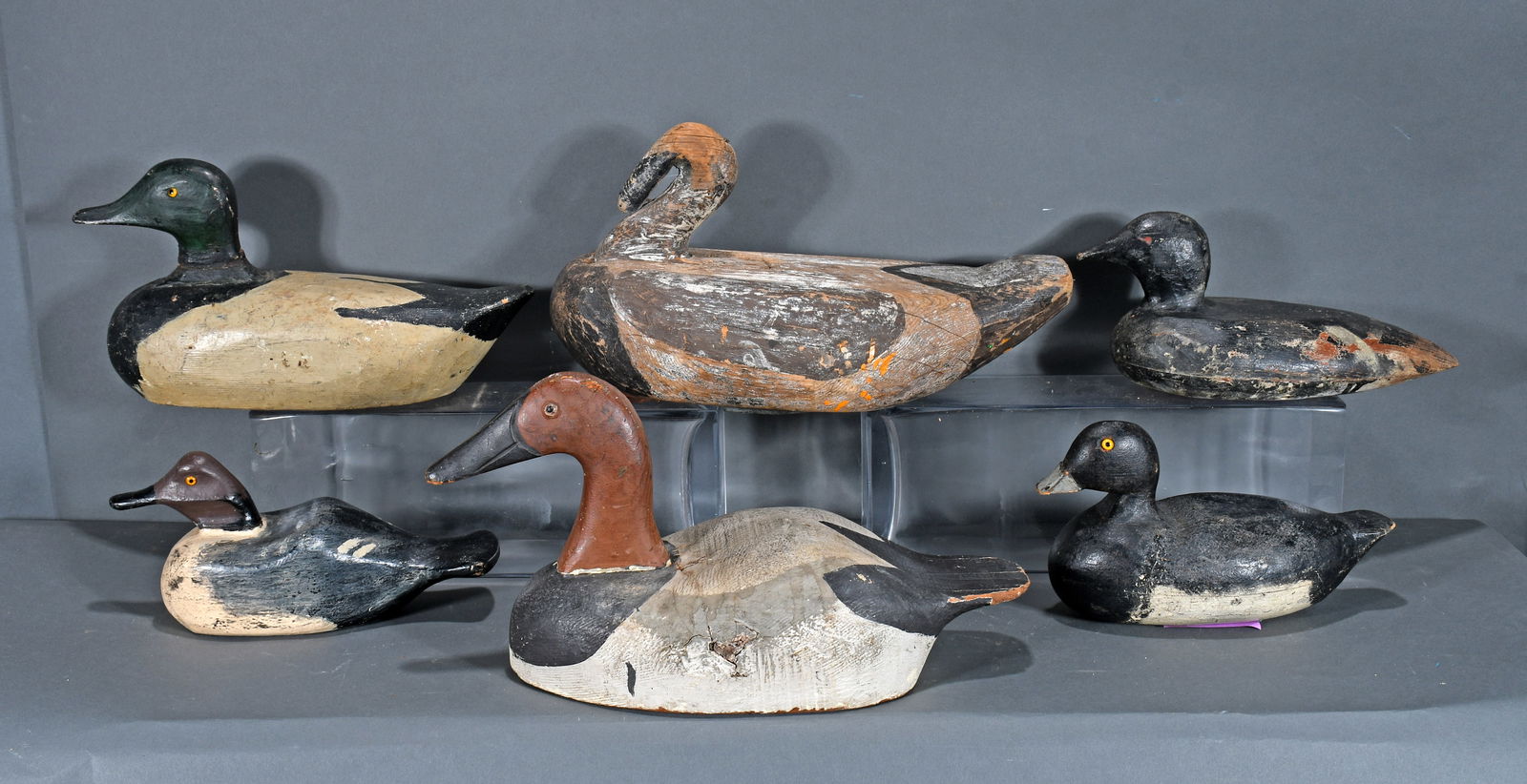 Six Wooden Duck Decoys. (1 of 4)