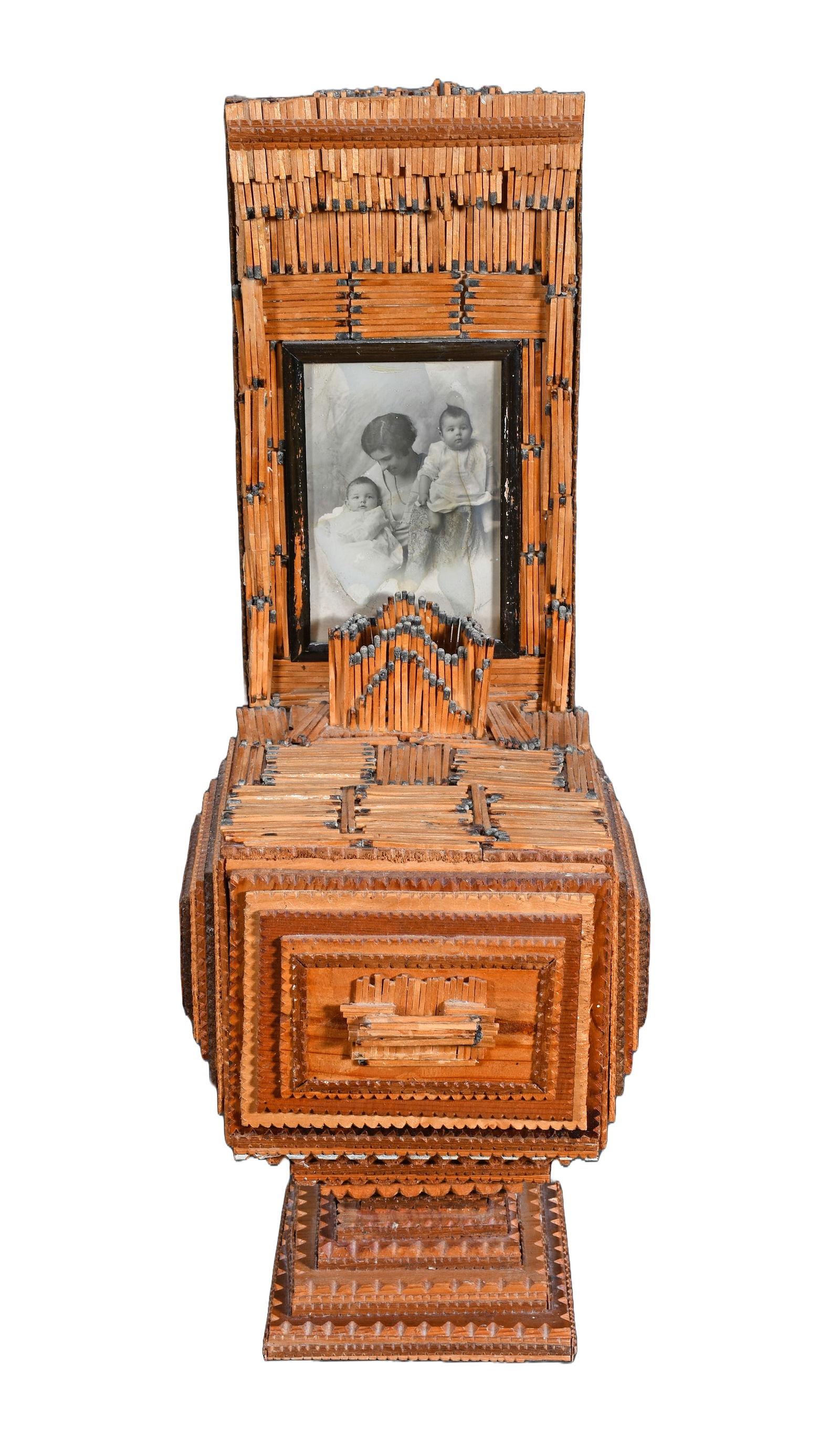 Matchstick Tramp Art Frame and Drawer. (1 of 6)