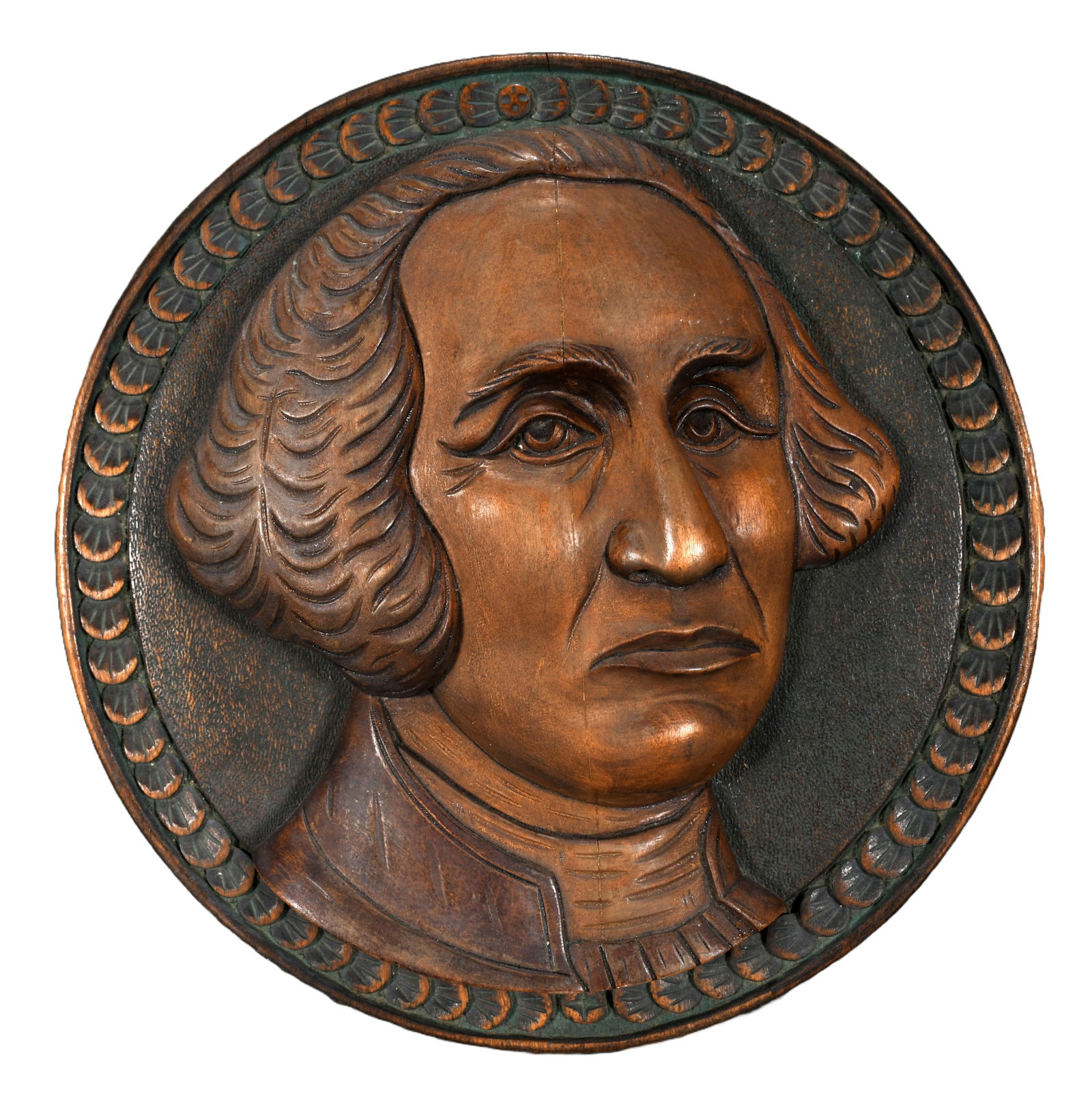 George Washington Wood-Relief Plaque. (1 of 5)