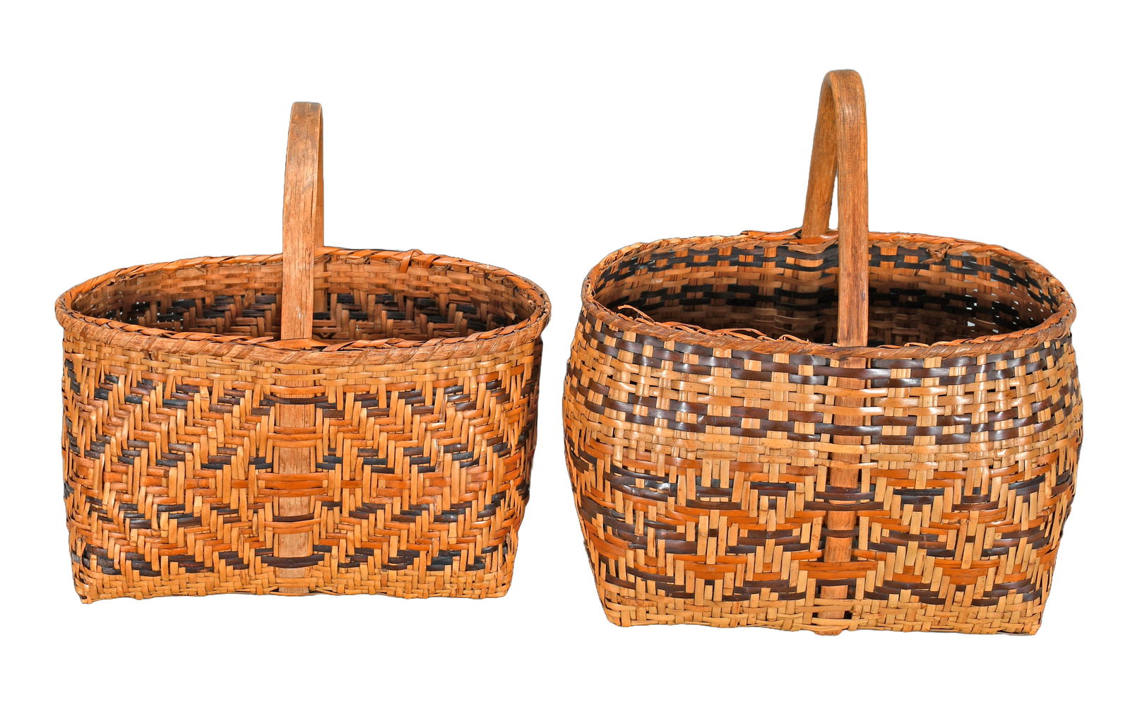 Pair of Berry Harvest Oak Handle Baskets. (1 of 3)