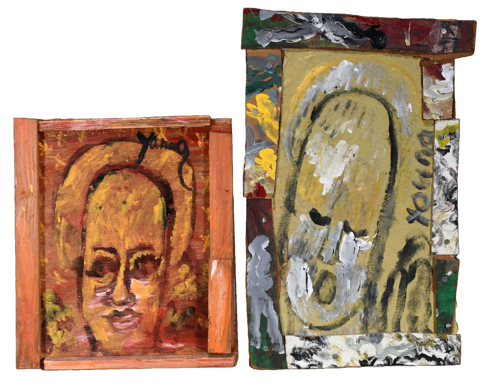 Purvis Young. Pair of Faces. (1 of 4)