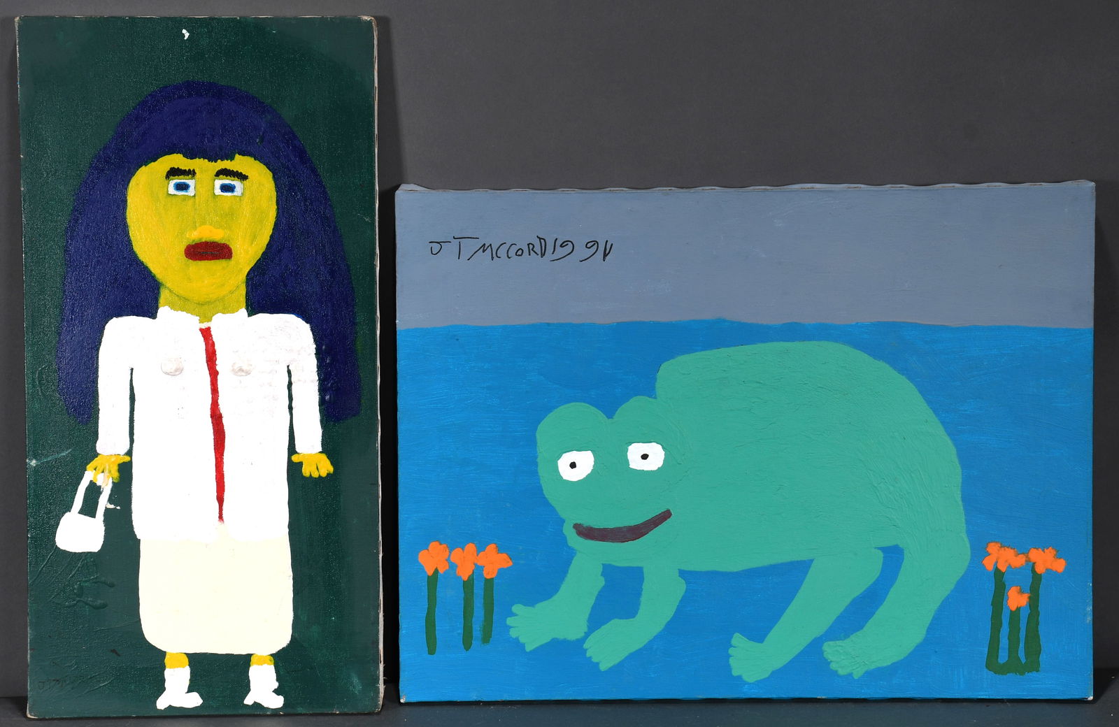 Jake McCord. Lady with Purse and Frog in Flowers. (1 of 2)