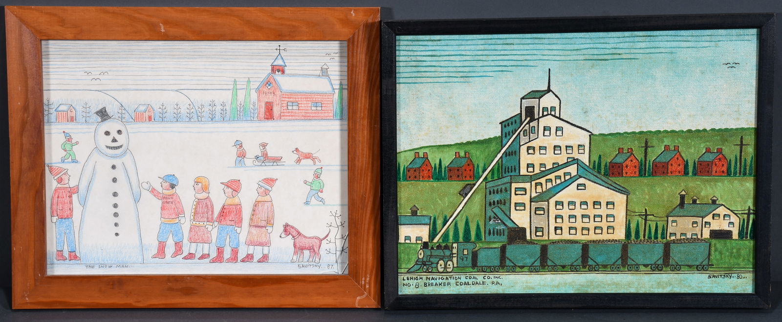 Jack Savitsky. Pair of Works, The Snow Man and Lehigh Navigation Coal Co. (1 of 3)