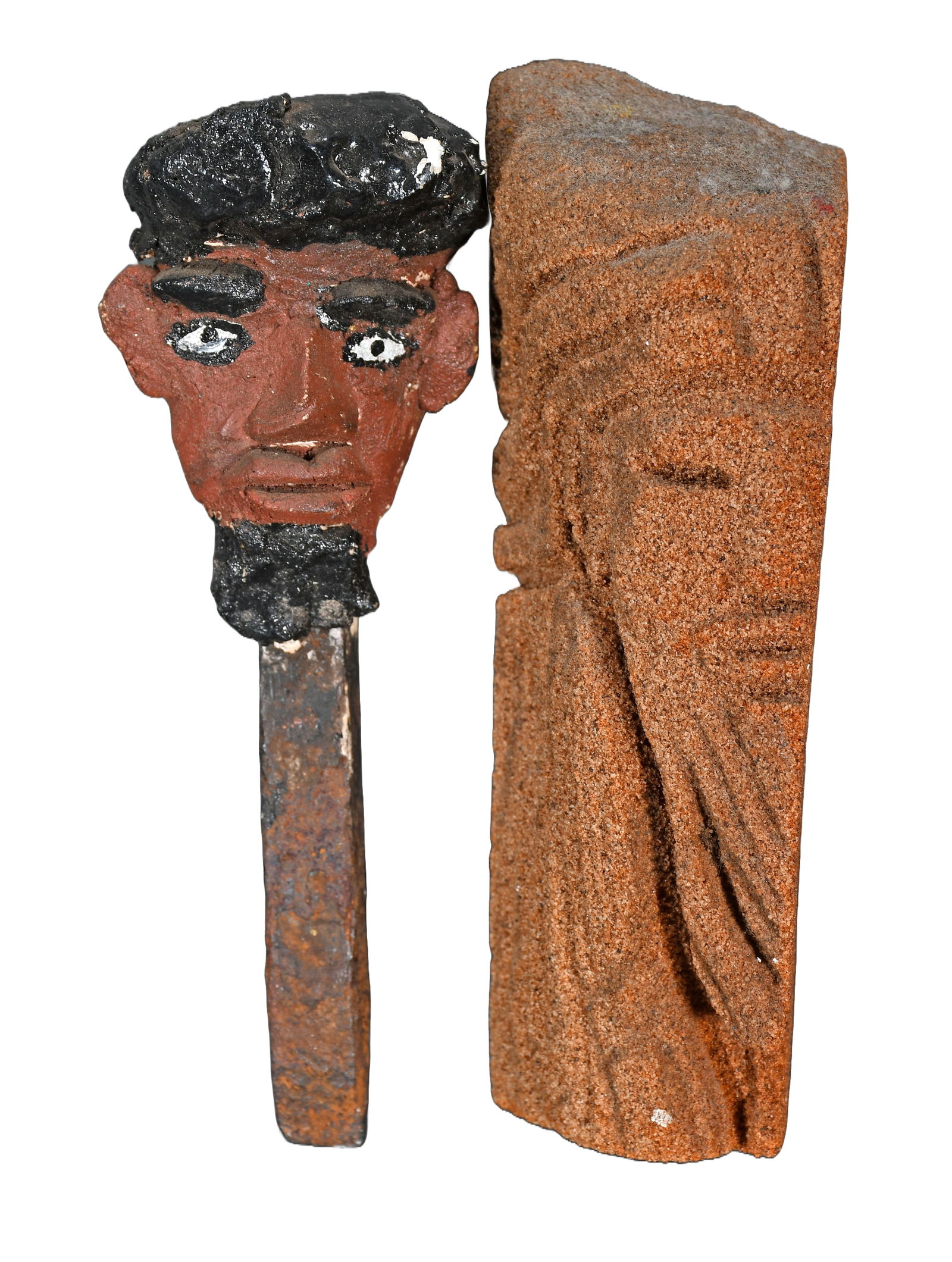 Mr. Imagination. Railroad Spike Sandstone Heads. (1 of 4)