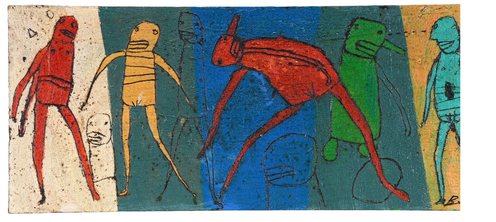 Michael Banks. Limbo Limbo.: Michael Banks. Limbo Limbo. Signed. Paint and mixed media on board. Excellent condition. 22" w x 9.5" h. Est. $200-300 Ship: $55