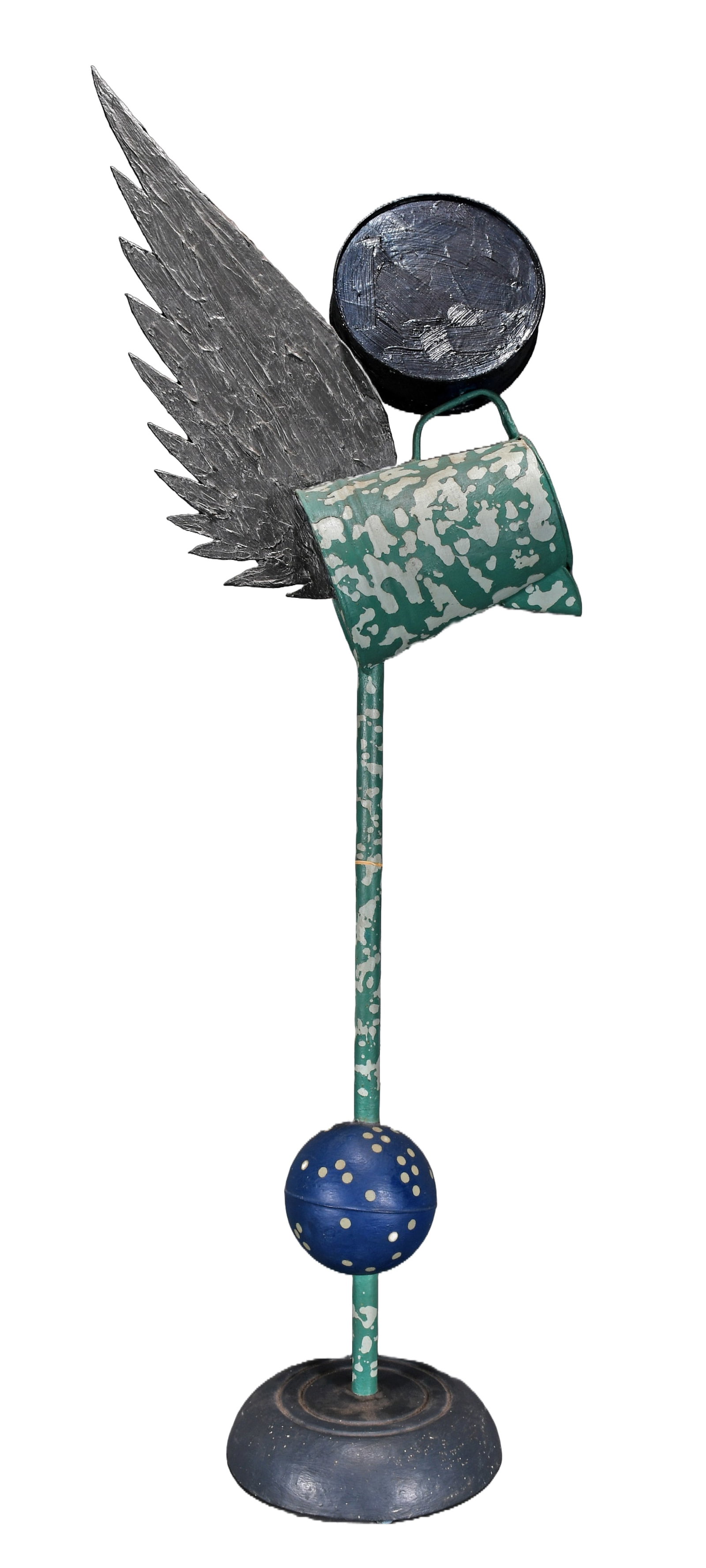 Edgar Francheschi. The Elective Affinities.: Edgar Francheschi. The Elective Affinities. 1986. Signed and dated. Mixed media construction. Excellent condition. Exhibited at Jean Pierre Andino Gallery. 48" h x 14" w x 10" d. Est. $100-200. Buyer 