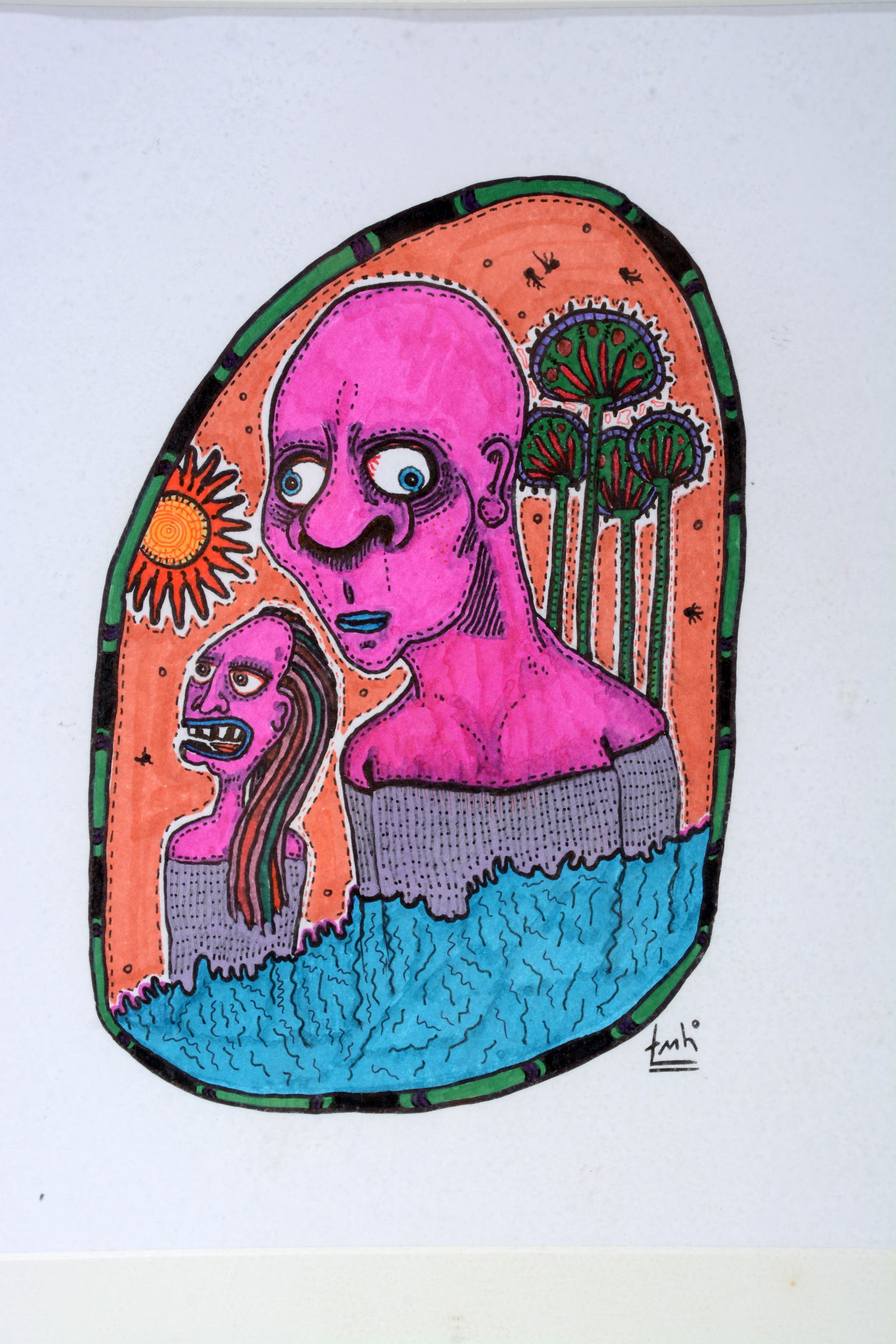 Troy Hicks. Purple Easter Island Couple. (1 of 4)