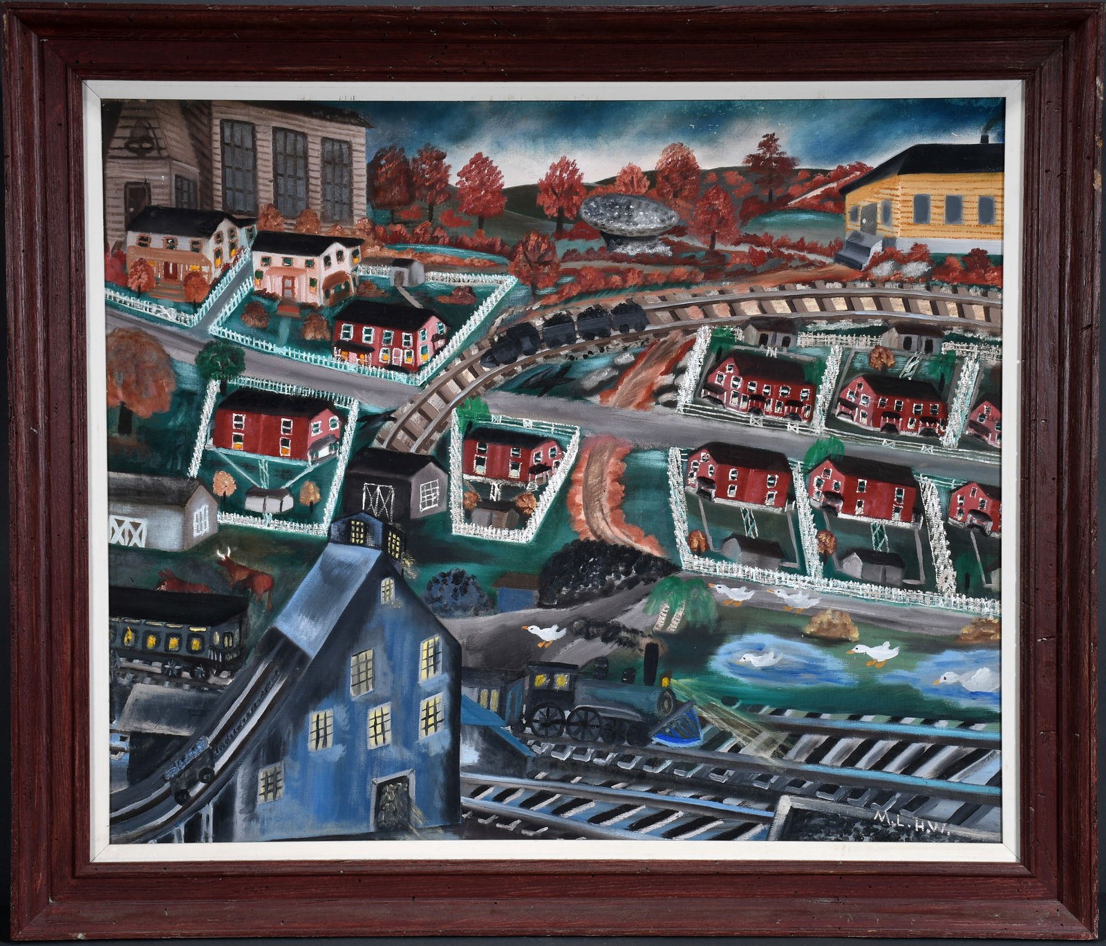 Mary L. Hinkle Woelfel. Nov Frost Memory Painting Upper Lehigh PA -1912. (1 of 8)