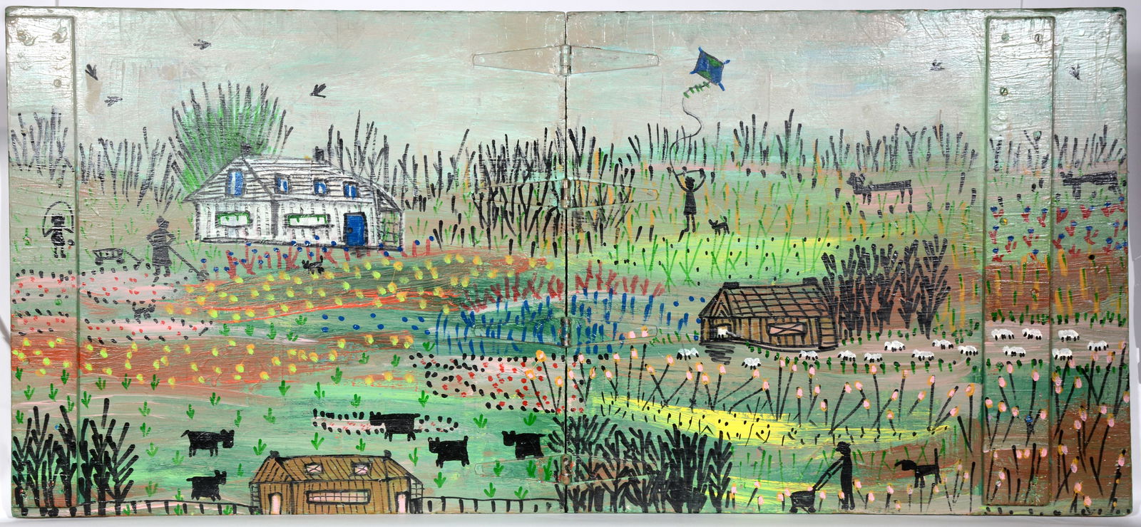 PEG. Double Sided Folding Country Scene. (1 of 2)