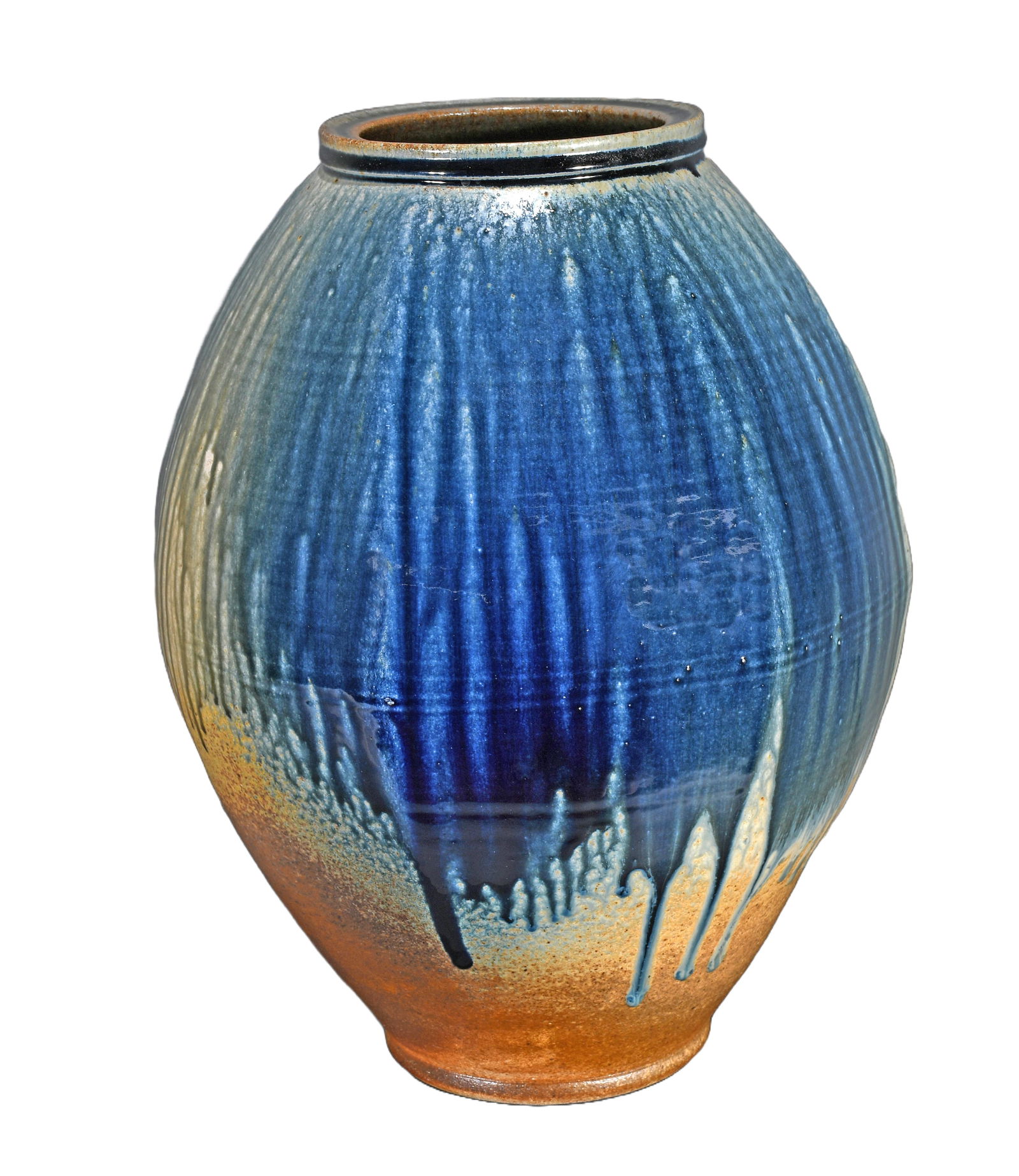 Ben Owens, III.Cobalt Blue and Ash Glaze Floor Vase. (1 of 5)