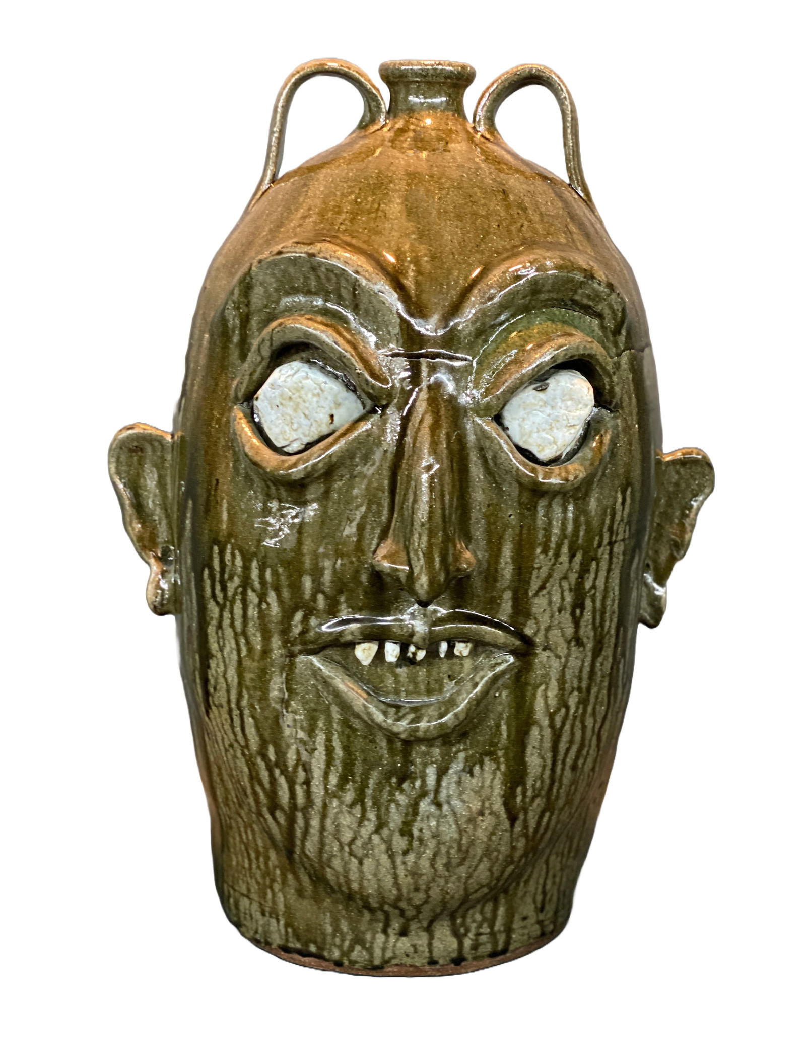 Clint Alderman. Giant 8 Gallon Large Rock Eye Face Jug. (1 of 9)