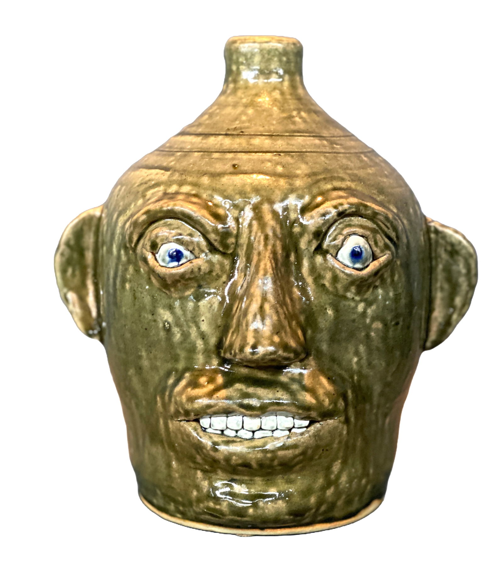 John Meaders. #27 Ash Glaze Face Jug. (1 of 7)