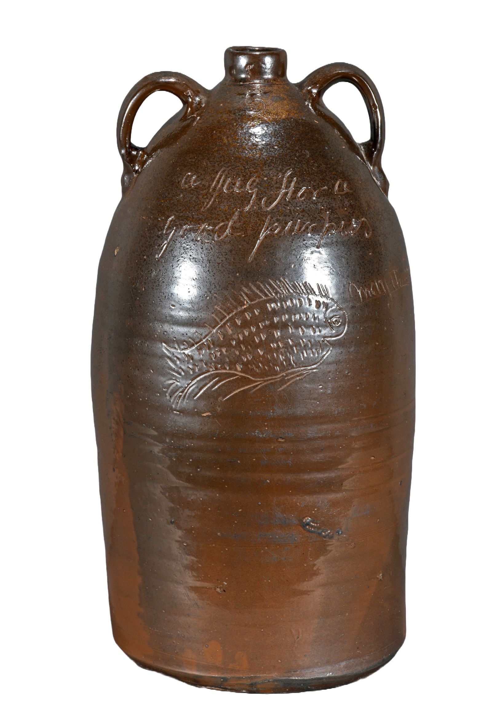 Alabama Five Gallon Fish Decorated Double-Handled Jug. (1 of 9)
