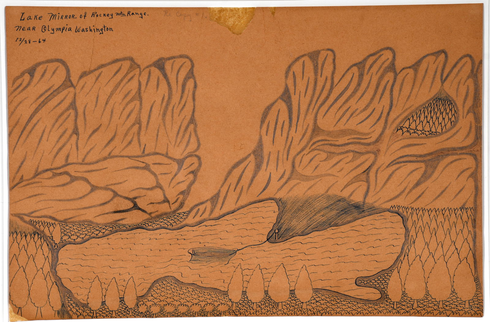 Joseph Yoakum. Lake Mirror of Rocky Mtn Range Near Olympia, WA. (1 of 7)