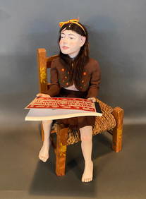 Morton Bartlett. Day Dreaming Girl, Sitting on Stool. (1 of 20)