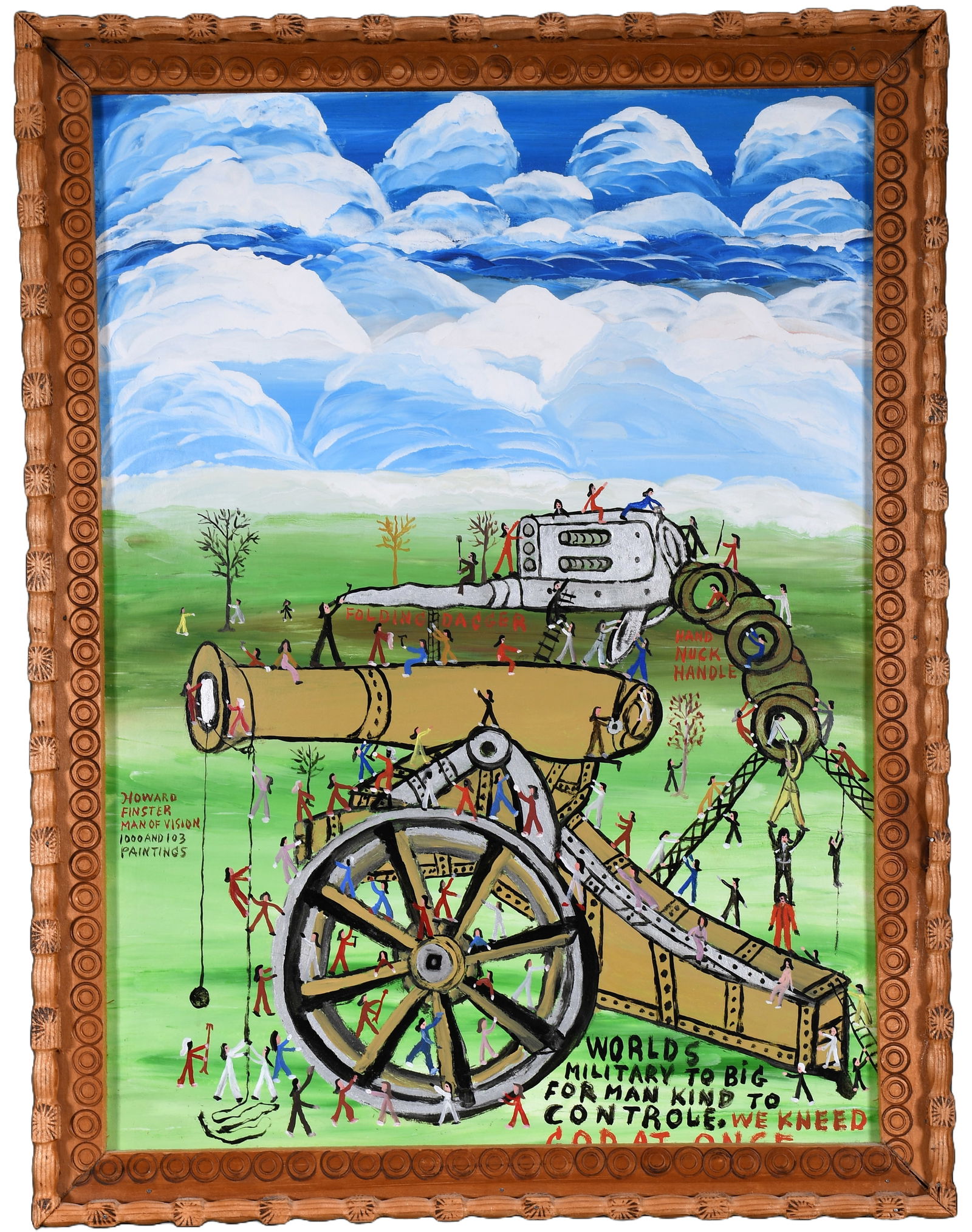 Howard Finster. Worlds Military Too Big For Mankind to Controle, #1,103. (1 of 8)