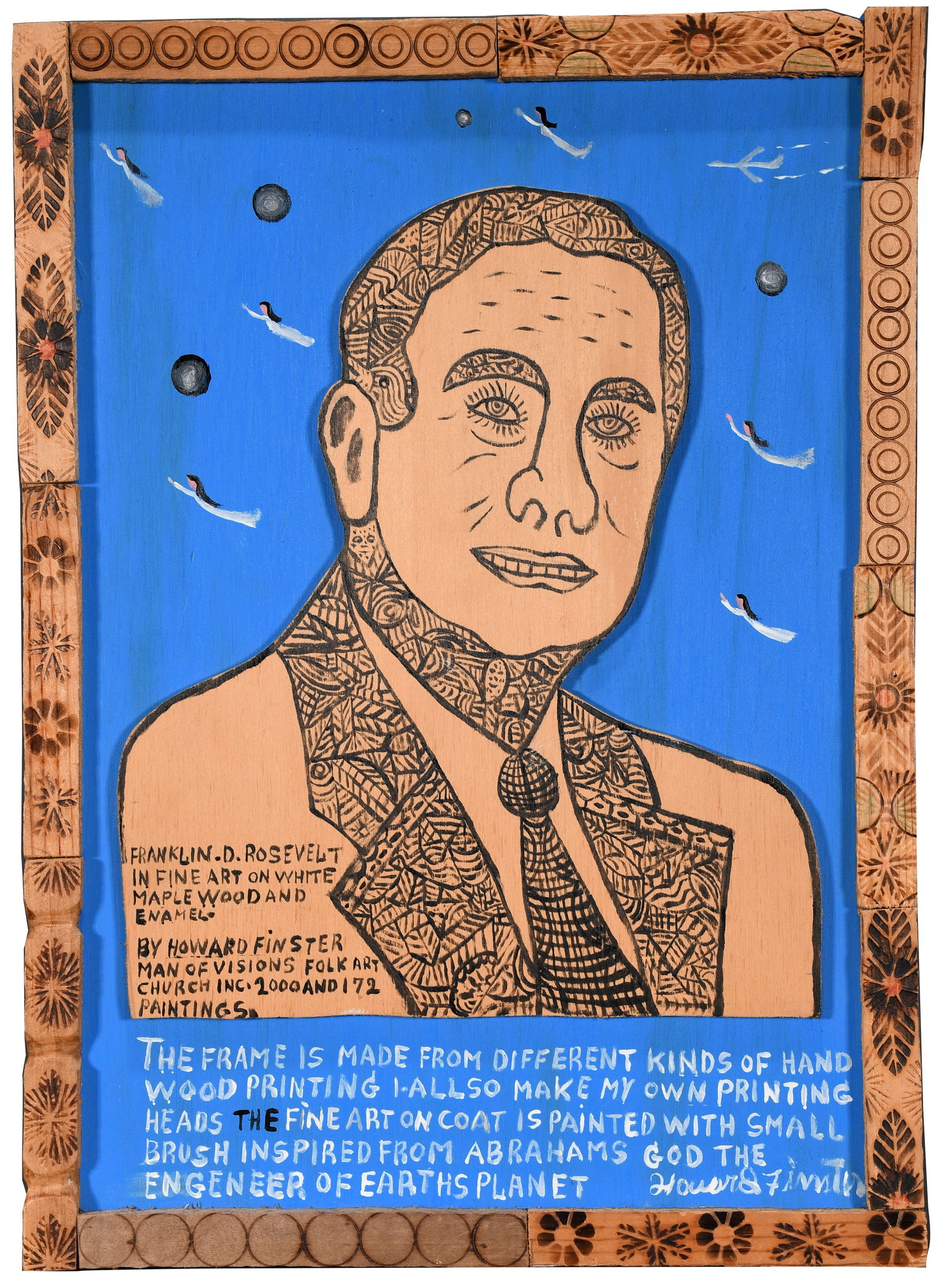 Howard Finster. Franklin D. Roosevelt, #2,172. (1 of 5)