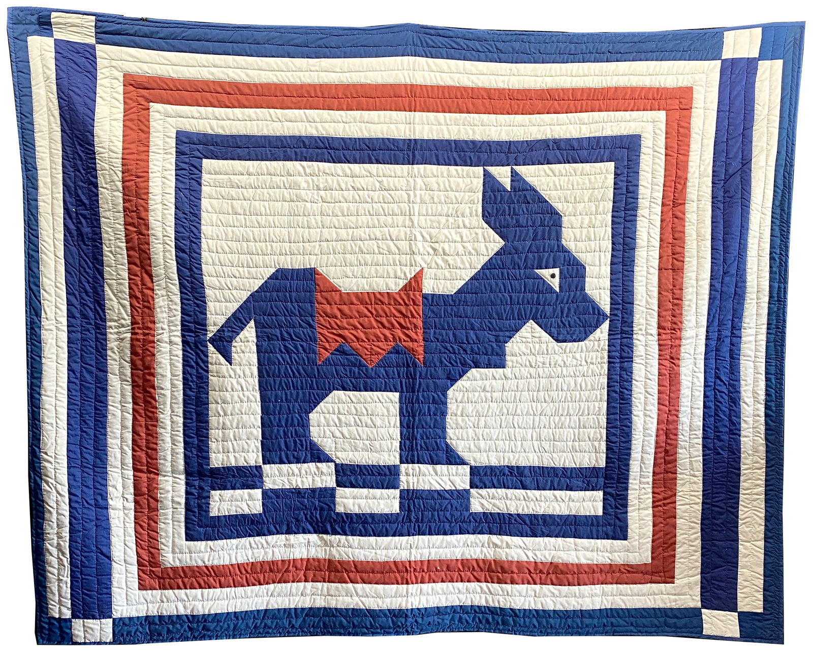 Gees Bend King Sized Patriotic Donkey Quilt. (1 of 16)