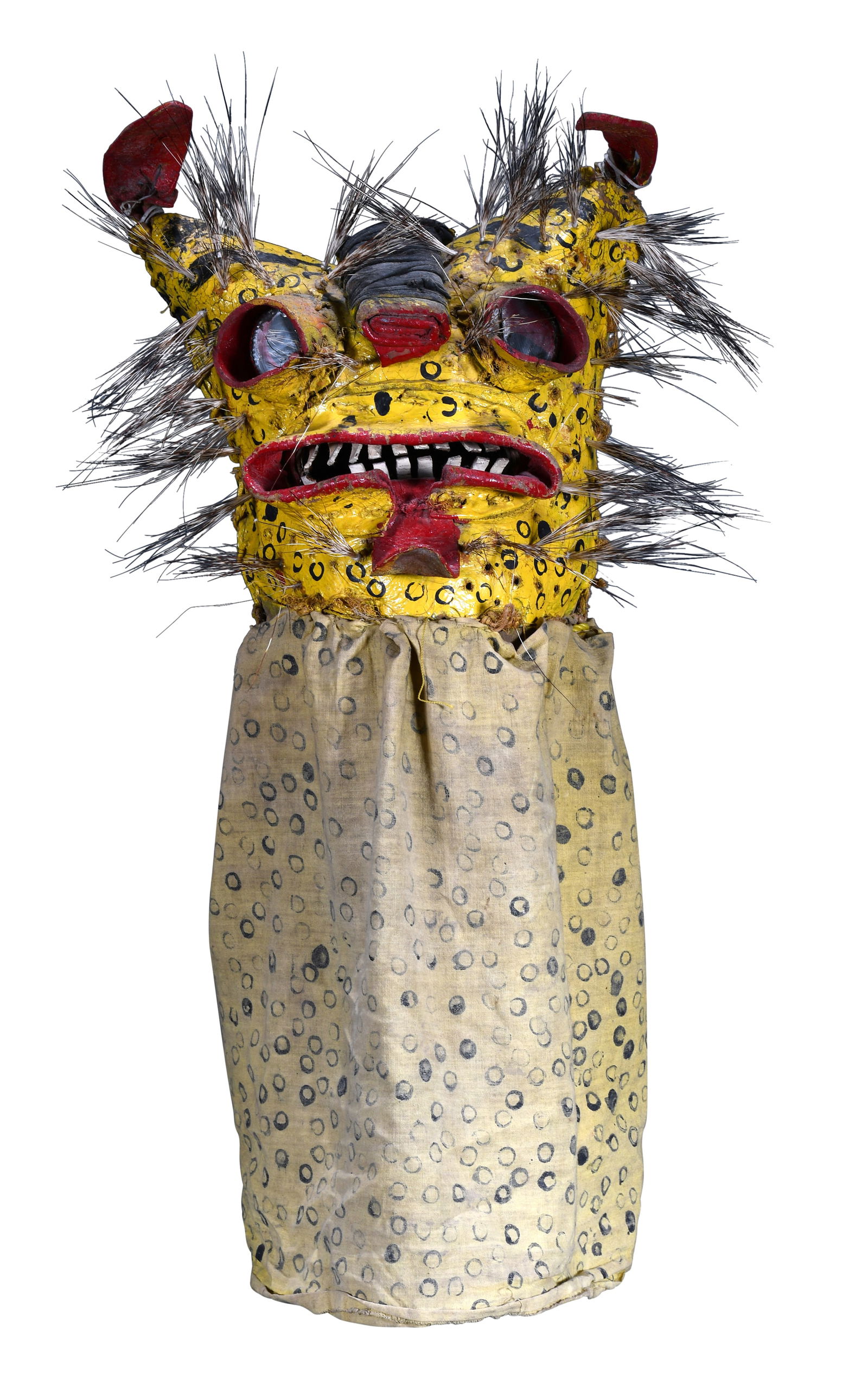 Yellow Tigre Dance Mask Zitlala Guerrero, Mexico (1 of 10)