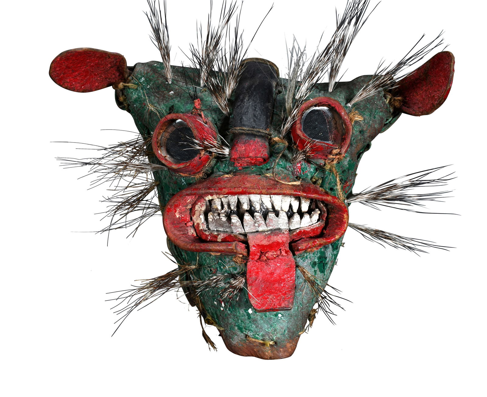 Green Tigre Dance Mask Zitlala Guerrero, Mexico. (1 of 9)