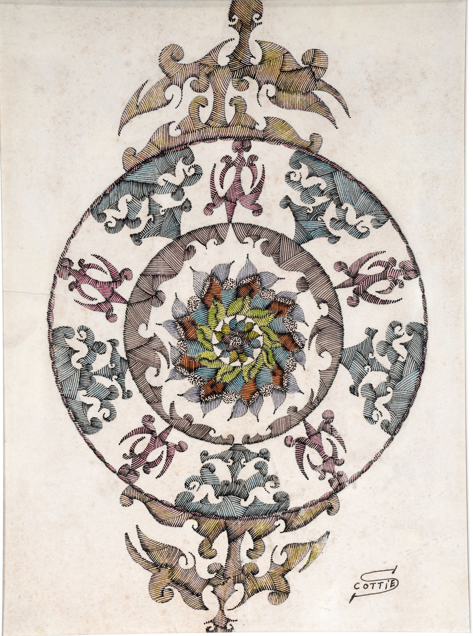 Scottie Wilson. Multiple Circles of Energy. (1 of 7)