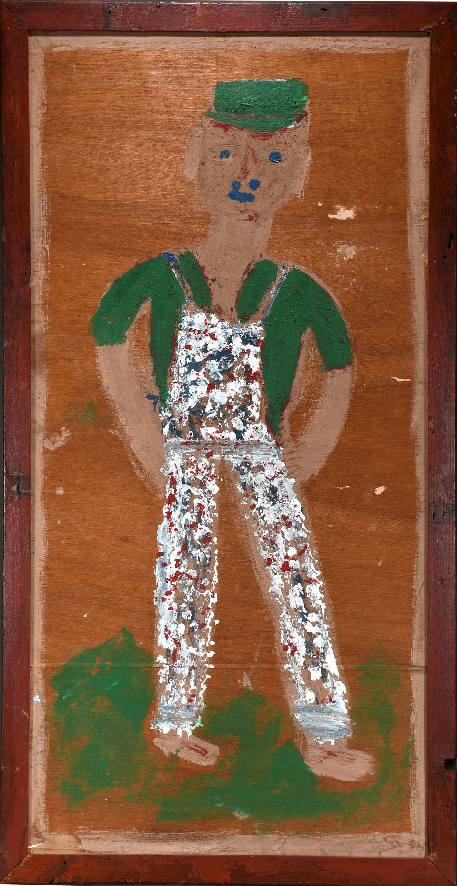 Jimmy Lee Sudduth. Self-Portrait in White Overalls. (1 of 2)