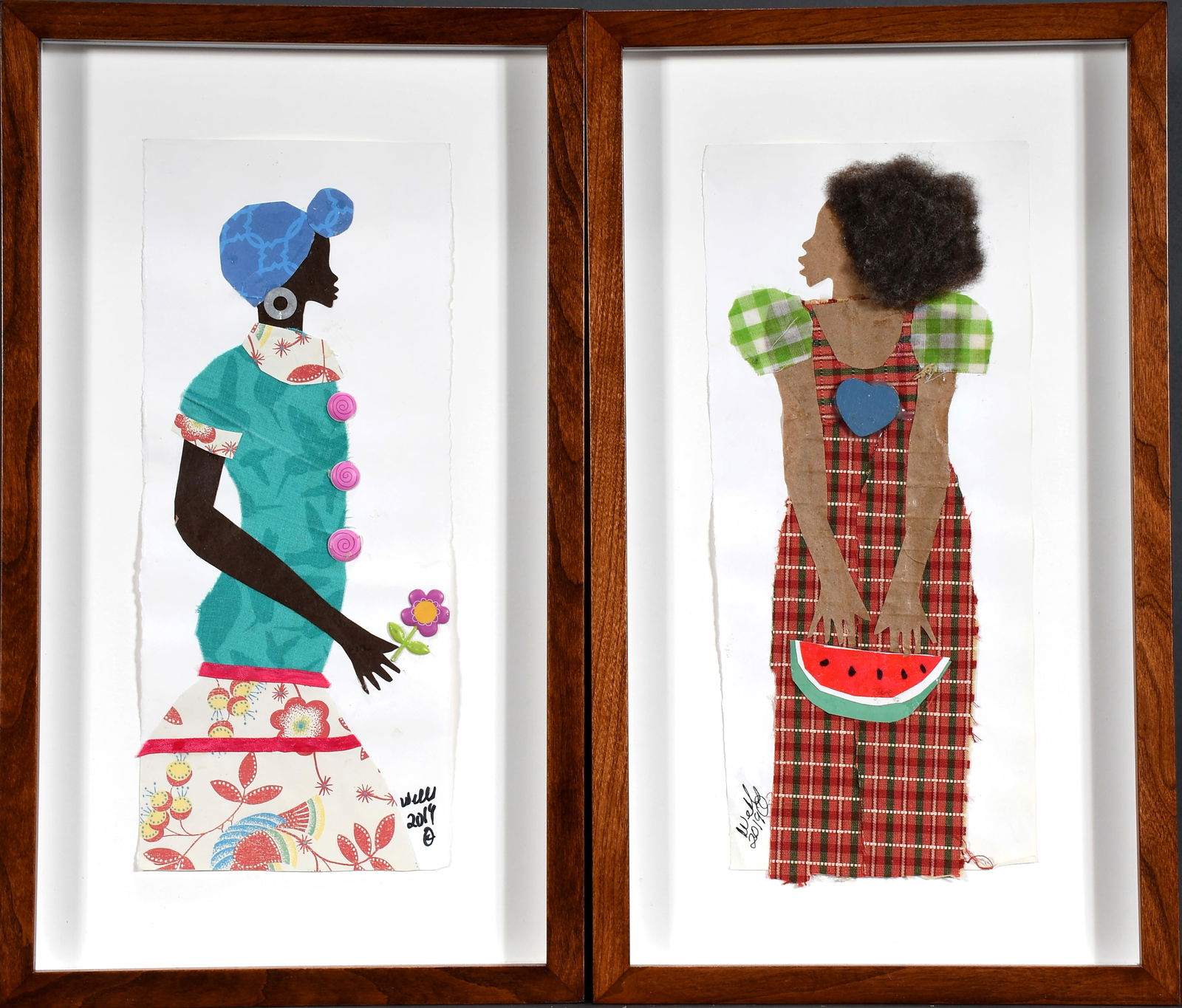 Della Wells. Girls With Flowers and Watermelon. (1 of 3)