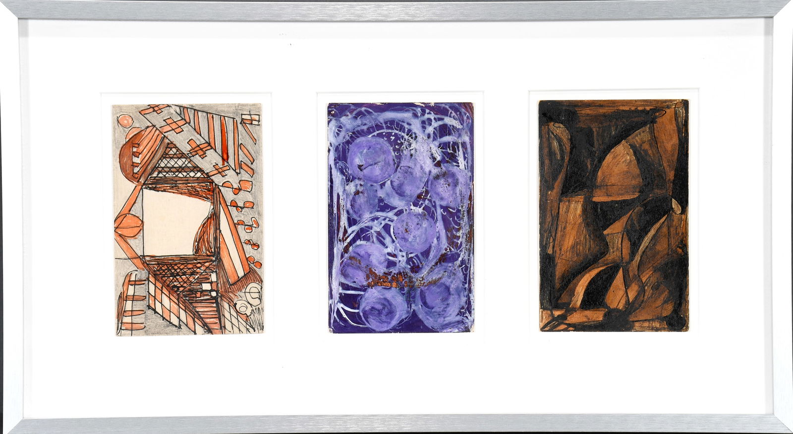 Madge Gill. Three Colorful Abstracts on Postcards. (1 of 5)
