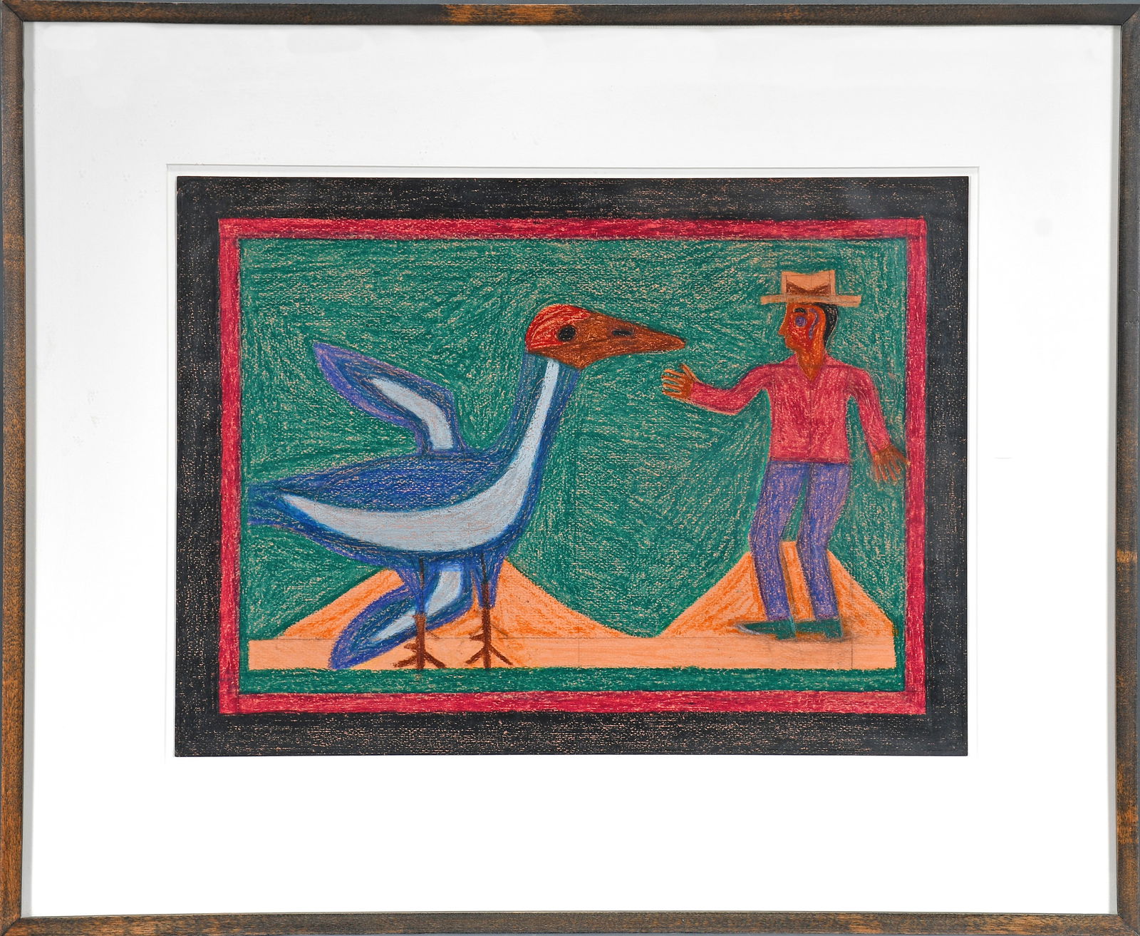 Eddie Arning.Man With Goose. (1 of 3)