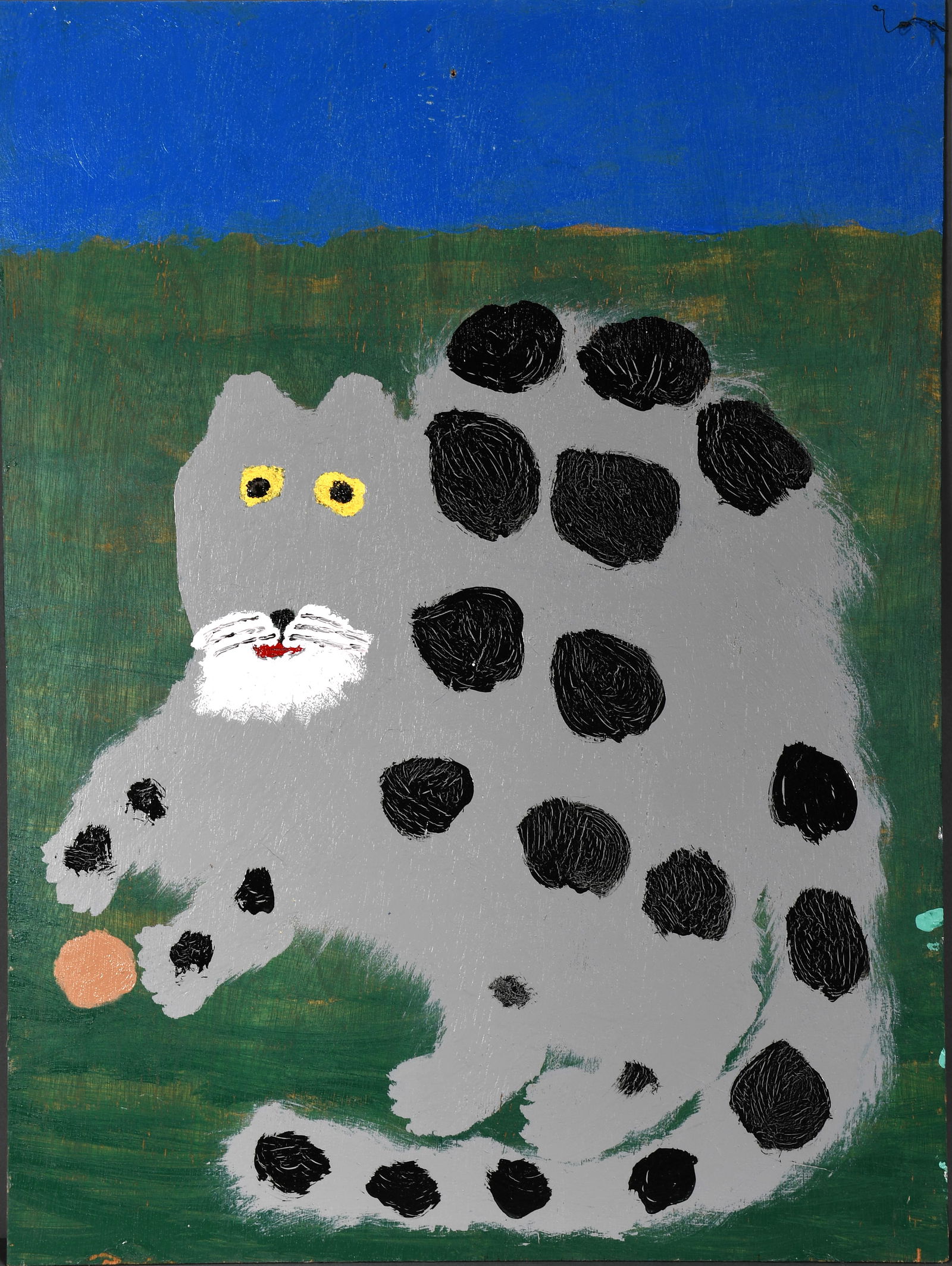 Jake McCord. Double-Sided Cat Painting. (1 of 2)