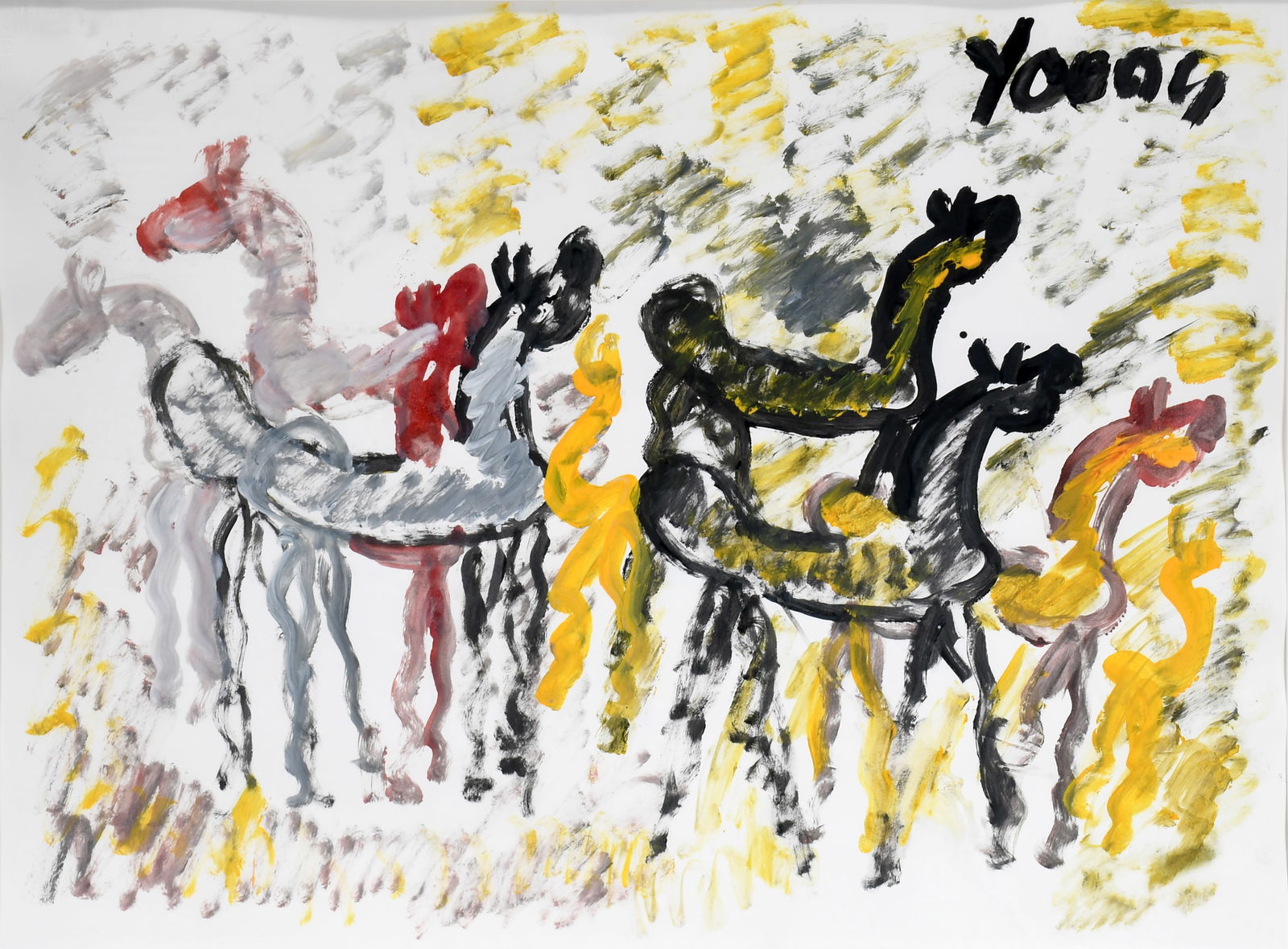 Purvis Young. Six Horses. (1 of 2)