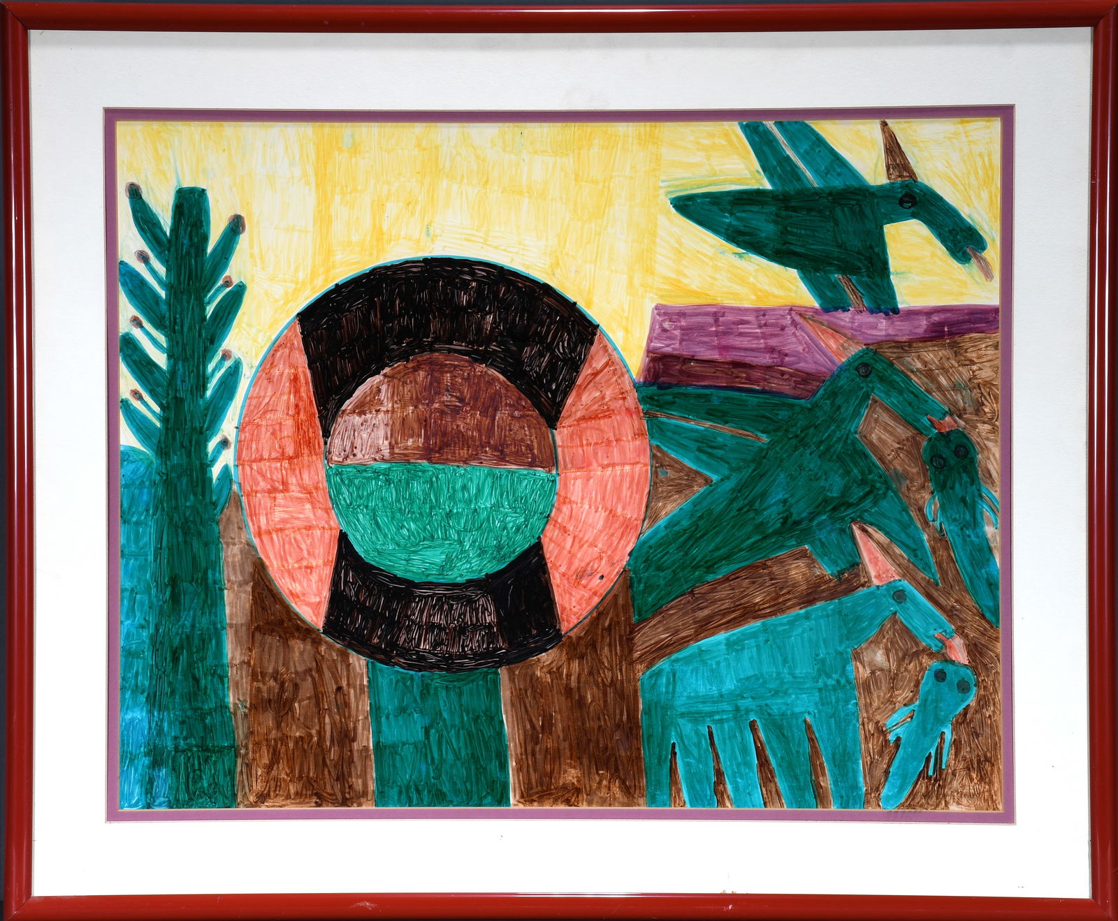 Willie White. Circle, Birds, Horse and Fish. (1 of 2)