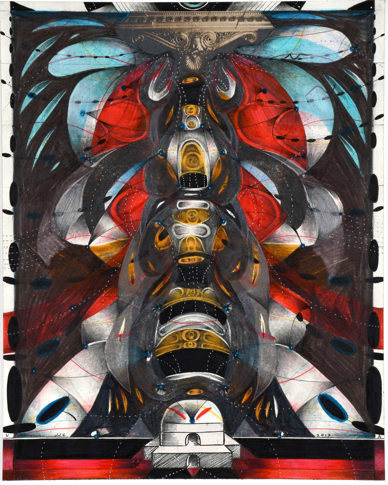 J.J. Cromer. Beehive Totem Abstract Collage. (1 of 7)