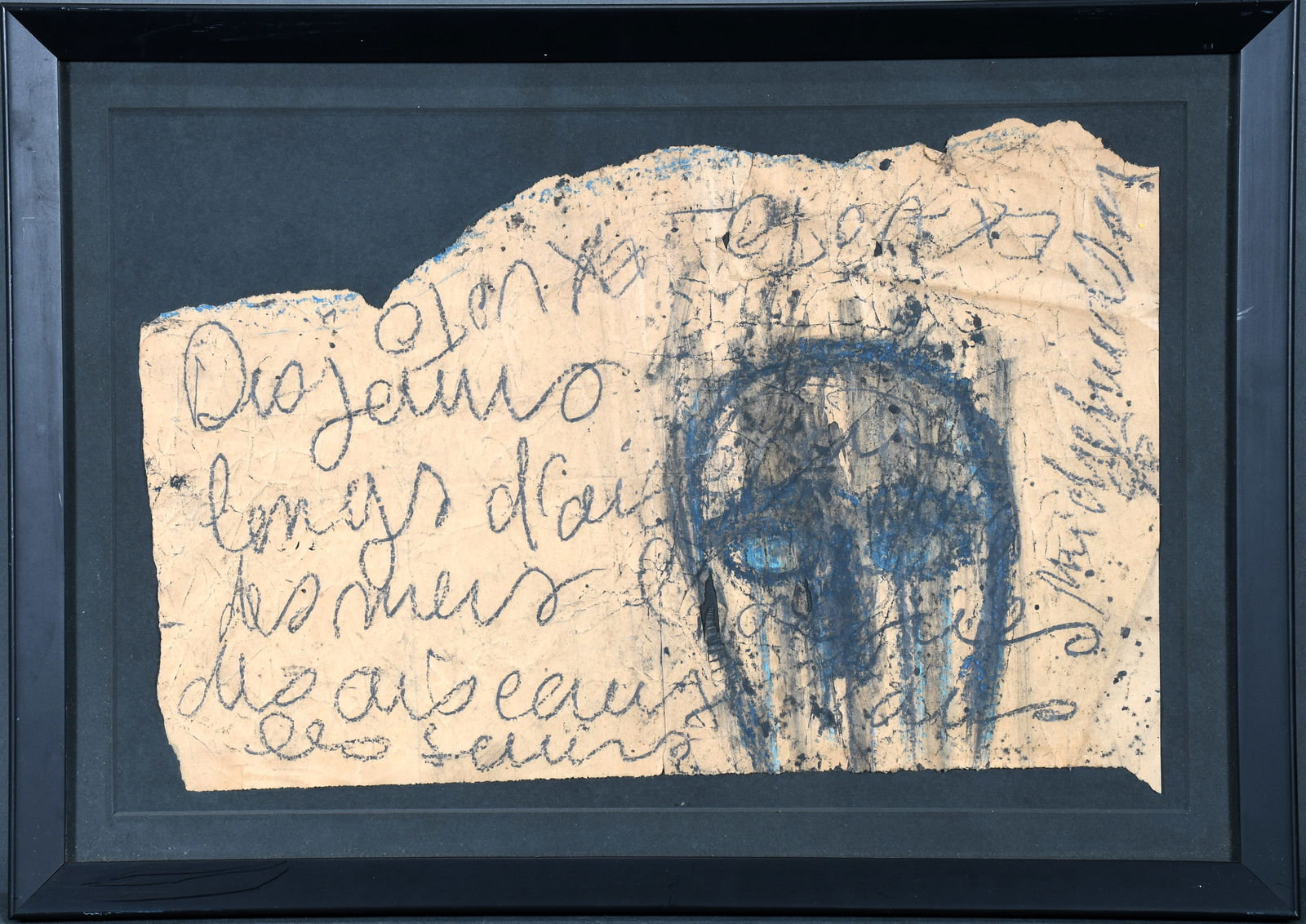 Michel Nedjar. Portrait With Writing. (1 of 3)