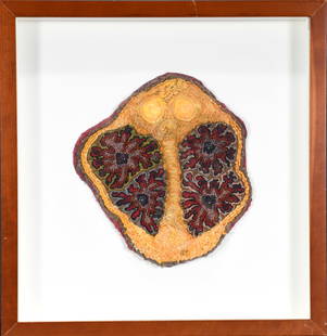 Sandra Sheehy. Untitled Abstract Design.: Sandra Sheehy. (b. 1965). Untitled Abstract Design. c. 2003. Mixed media on canvas. Excellent condition. Size with frame is 15.5" w x 15.5" h. Provenance: Cavin Morris Gallery. Est. $800-1,200. Ship: