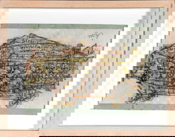 Stephen Gecik Gessig. Invention Drawing of Flying Machine. (1 of 2)