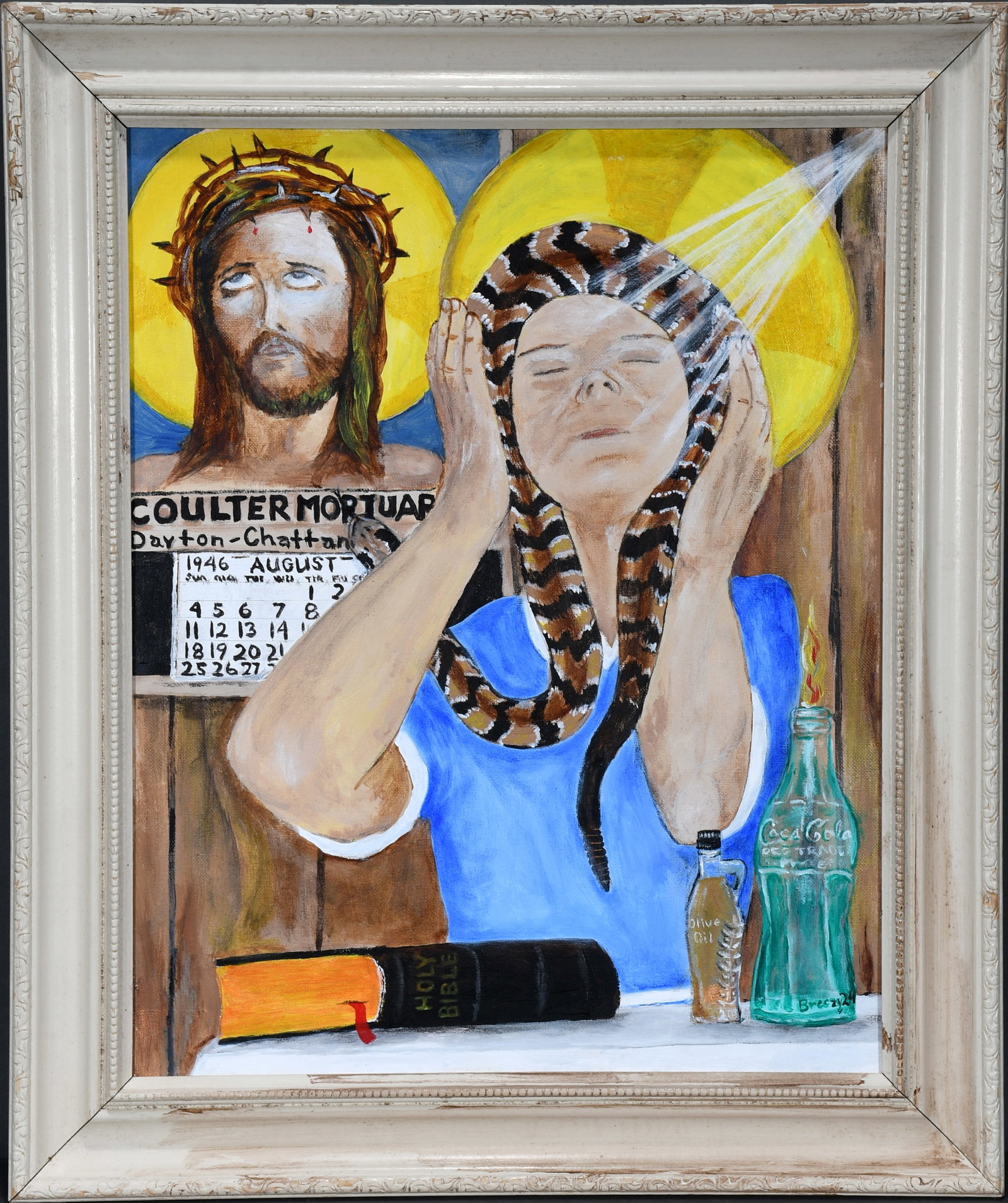 Dale Breezy Ellis. A Crown On Earth, A Crown In Heaven: Dale Breezy Ellis. A Crown On Earth, A Crown In Heaven. 2024. Signed, dated and titled. Paint on canvas. Excellent condition. Size with frame is 20.5" w x 25" h. Est. $300-500. Ship: $55
