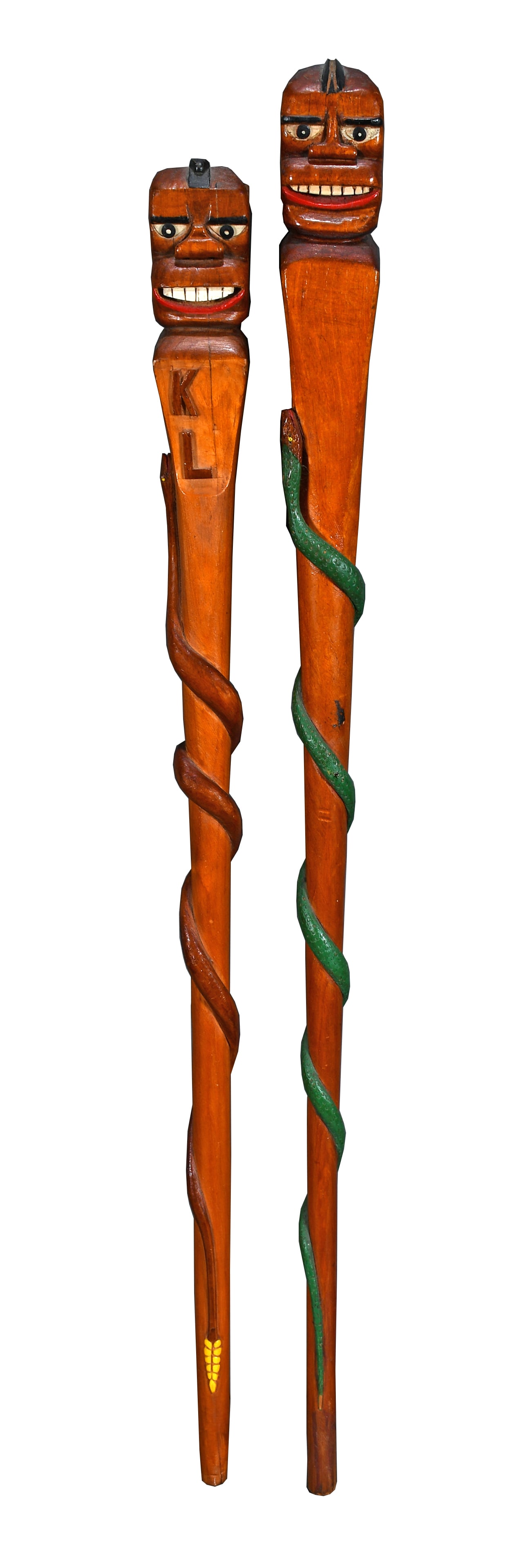 Snake Canes with Mohawks & Grinning Faces. (1 of 4)