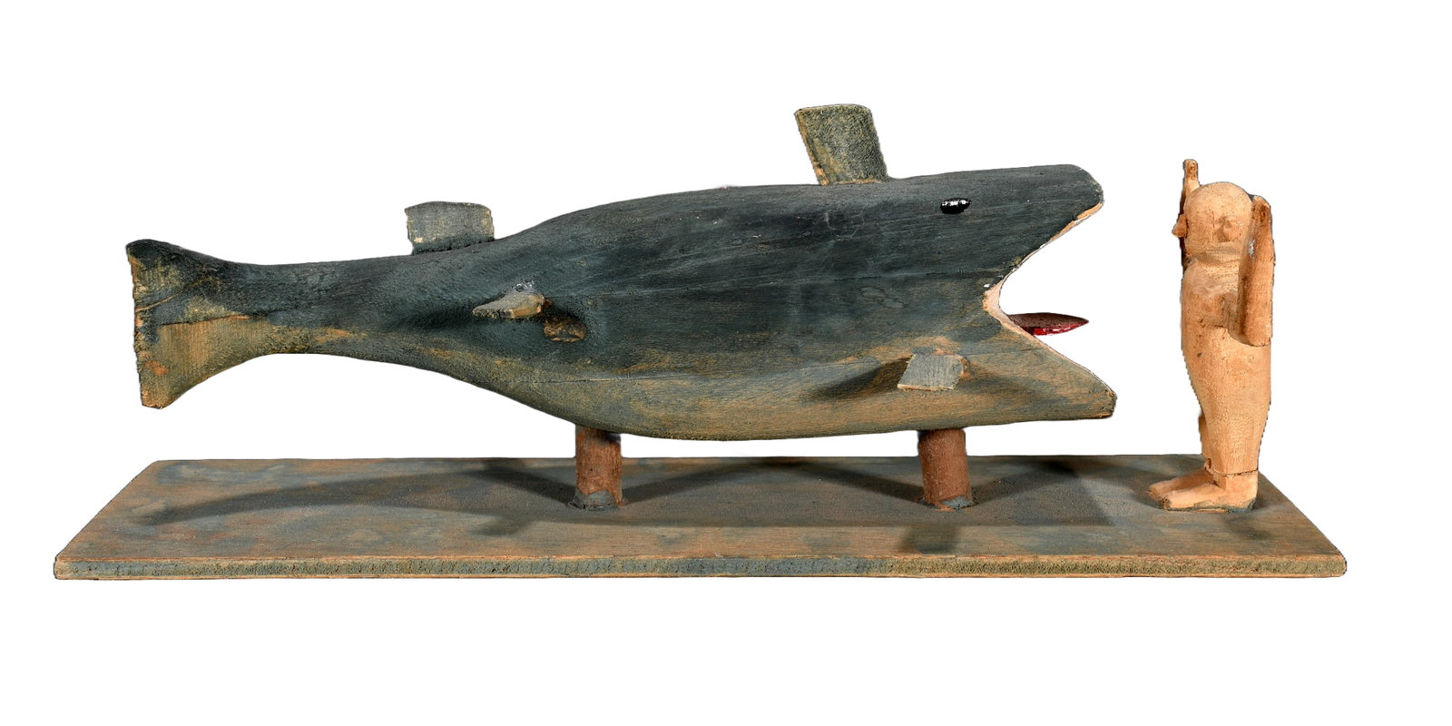 Fred Webster. Jonah And The Whale.: Fred Webster. Jonah And The Whale. Carved and painted wood construction. Excellent condition. 12" w x 4" h. Provenance: The Jack and Georgine Collection. Est. $400-600. Ship: $55