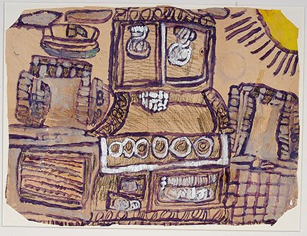Laura Craig McNellis. Kitchen Stove.: Laura Craig McNellis. Kitchen Stove. Not signed or dated. Watercolor on found paper with tape. Excellent condition. Provenance: Ricco-Maresca Gallery, NY and The Private Collection of Sherry Kass and 