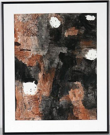 Donald Mitchell. Untitled.: Donald Mitchell. Untitled. Ink, marker and paint on paper. Signed. Not dated. Excellent condition. 14” w x 18”h with frame. Est. $300-500. Ship: $45