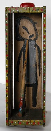 Karl Mullen. Beatle Box Creature.: Karl Mullen. Beatle Box Creature. Not signed or dated. Wire on painted wooden box. Great condition. 19” x 8” x 6”. Est. $100-200. Ship: $45