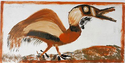 Jimmy Lee Sudduth. Wild Duck.: Jimmy Lee Sudduth. Wild Duck. Signed. Not dated. Mud, paint and mixed media on board. 48” w x 24”h. Excellent condition. Est. $1,000-2,000. Ship: $125
