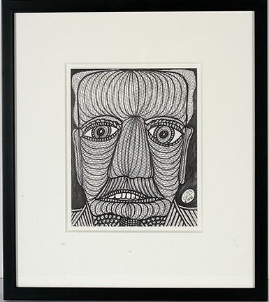 Ted Gordon. Awaiting A Verdict.: Ted Gordon. Awaiting A Verdict. 1998. Signed and dated. Ink and marker on x-ray divider. Excellent condition. Image is 8” w x 10”h. Frame is 16” w x 19” h. Est. $500-800. Ship: $45