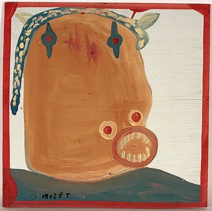 Mose Tolliver. Nahl.: Mose Tolliver. Nahl. Signed. Paint on wood. 24” x 24”. Excellent condition. Est. $500-800. Ship: $45
