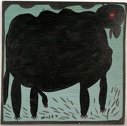 Mose Tolliver. Goffer Tiger.: Mose Tolliver. Goffer Tiger. Signed and titled on verso. Paint on wood. 22”x 22”h. Excellent condition. Est. $500-800. Ship: $35
