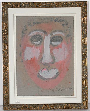 Mose Tolliver. Portrait.: Mose Tolliver. Portrait. Signed. Not dated. Watercolor on cardstock. Excellent condition. Size with frame is 16”w 20”h. Est. $300-500. Ship: $45
