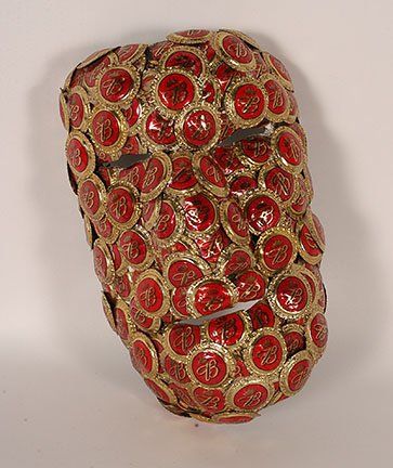 Gregory Mr. Imagination Warmack. Bud Mask: Gregory Mr. Imagination Warmack. Bud Mask. 2005. Bottlecaps and mixed media. Signed and dated. Excellent condition. 7”x 11” X 5”. Provenance: The George and Sue Viener Collection. Est. $200-300.