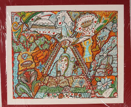 Alpha Andrews. Space Station.: Alpha Andrews. Space Station. Marker on paper. Signed. Excellent condition. 16.5” w x 14”h. Provenance: The Ted Oliver Collection. Est. $100-200. Ship: $30