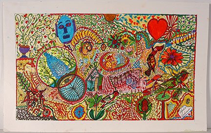Alpha Andrews. Lost and Found.: Alpha Andrews. Lost and Found. Marker on paper. Signed and titled. Excellent condition. 21.5”w x 13.5”h. Provenance: The Ted Oliver Collection. Est. $100-200. Ship: $35